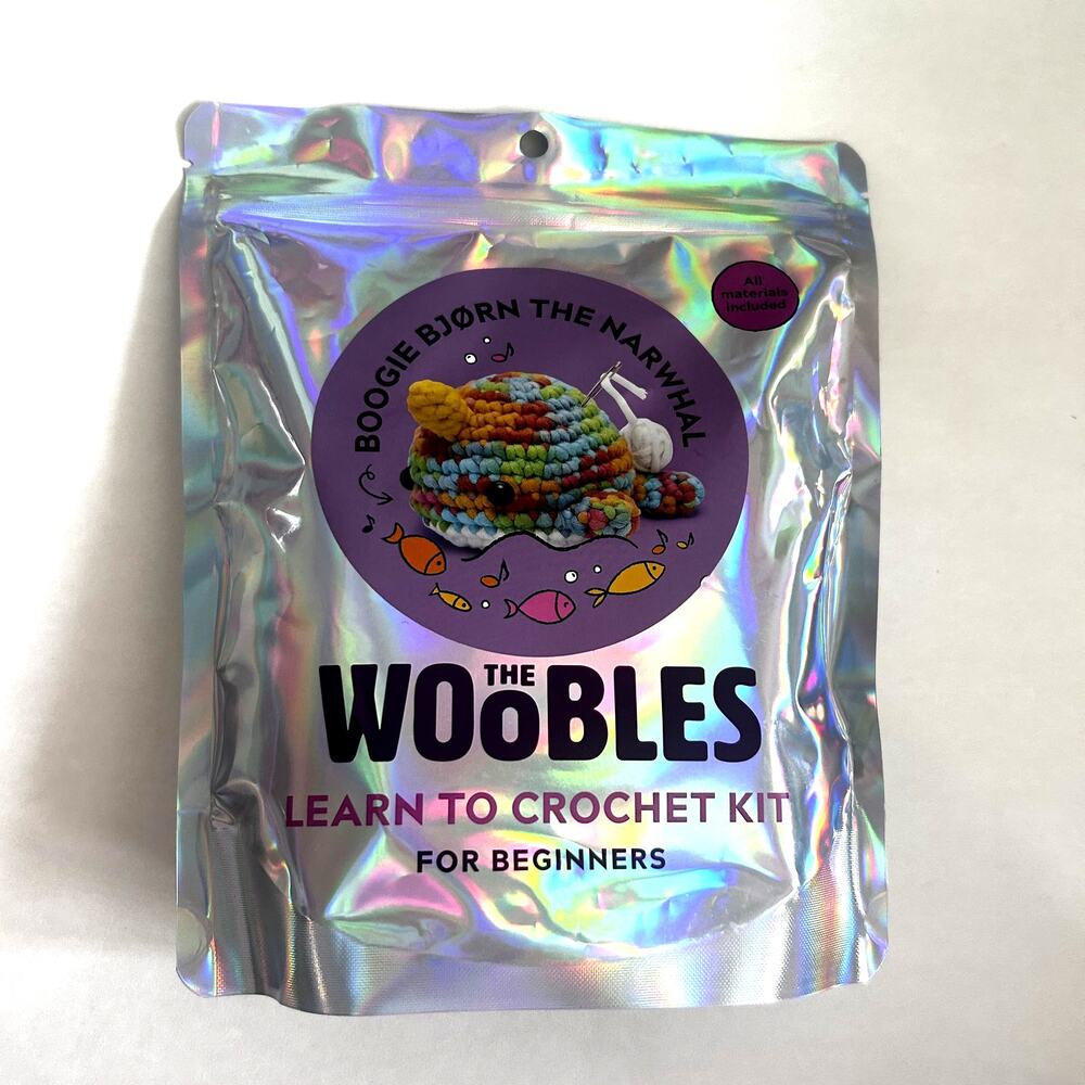 The Woobles Boogie Bjorn the Narwhal Rainbow Beginners Learn To Crochet Kit